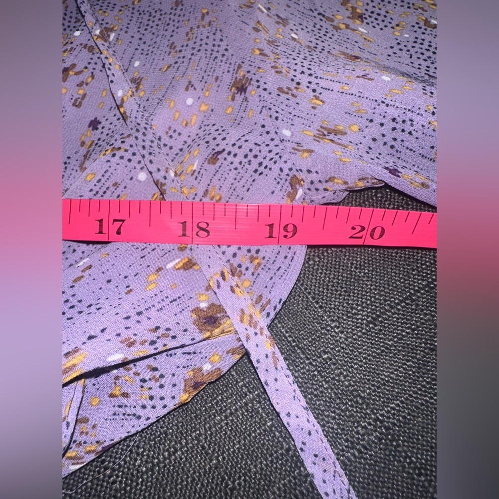 Entro Size Medium Floral Ruffle Long Sleeve Purple Dress - Picture 10 of 12